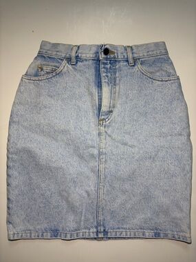 Vintage Lee Denim Skirt Womens Light Wash High Rise Jean Skirt Size